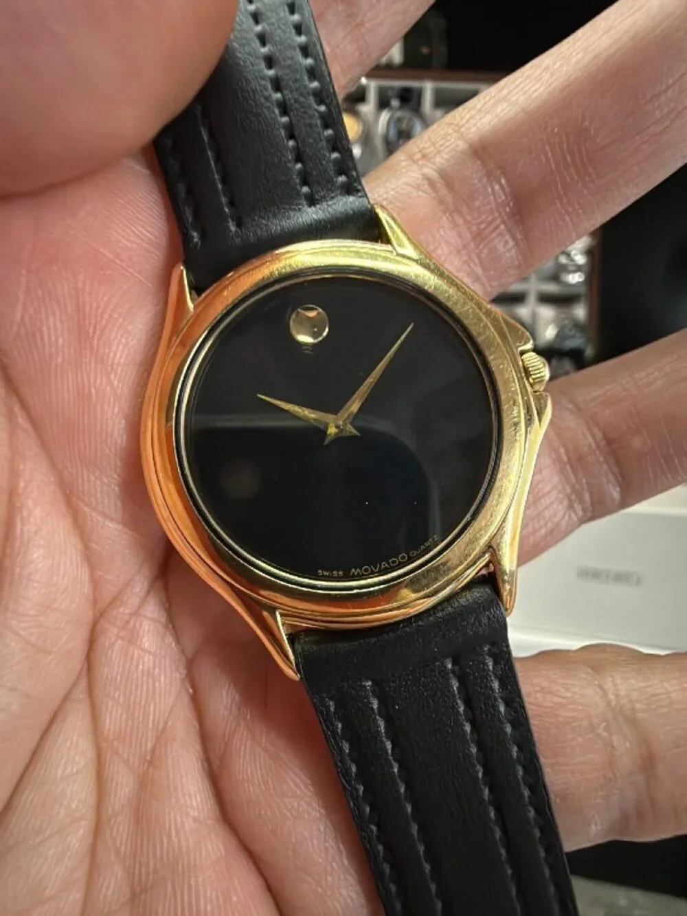 Movado Museum Classic 35mm Gold Tone Black Dial Swiss Quartz 87D1863